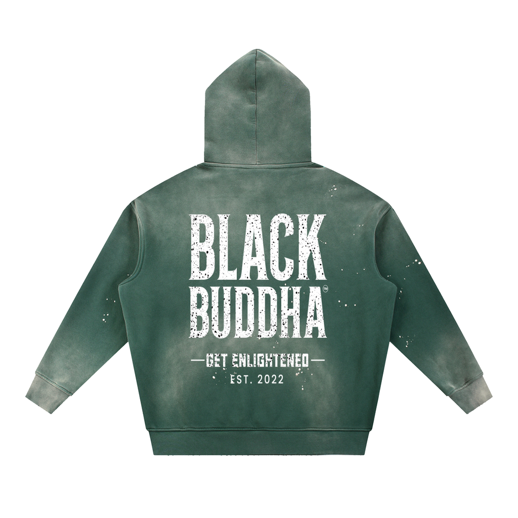 Vintage Washed Frayed Fleece Hoodie