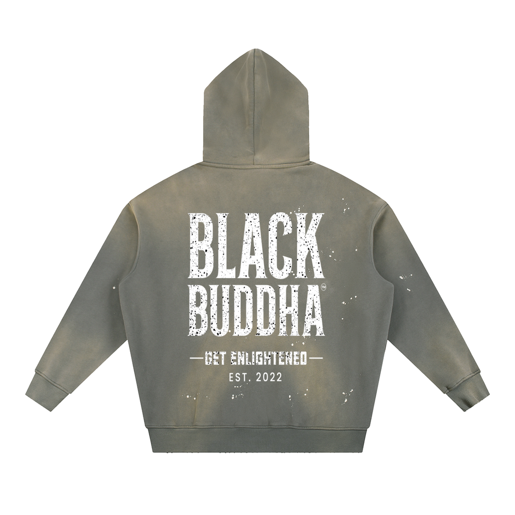 Vintage Washed Frayed Fleece Hoodie