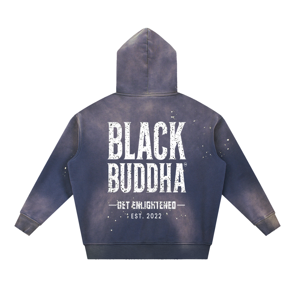 Vintage Washed Frayed Fleece Hoodie
