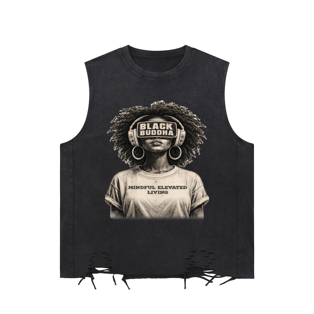 Snow Washed Raw-Hem Tank Top