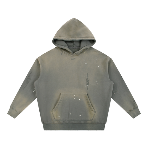 BB Vintage Washed Frayed Fleece Hoodie