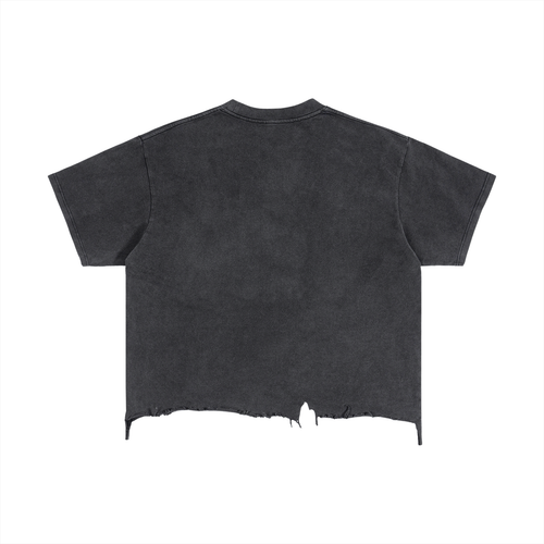 BB Vintage Wash Boxy Distressed Hem T-Shirt