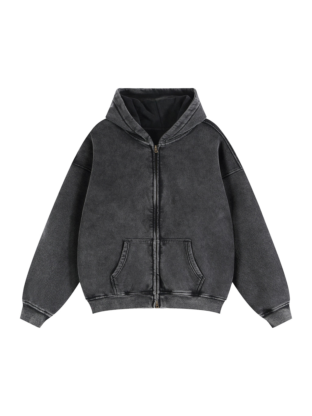 Zip -Through Boxy Fleece Hoodie